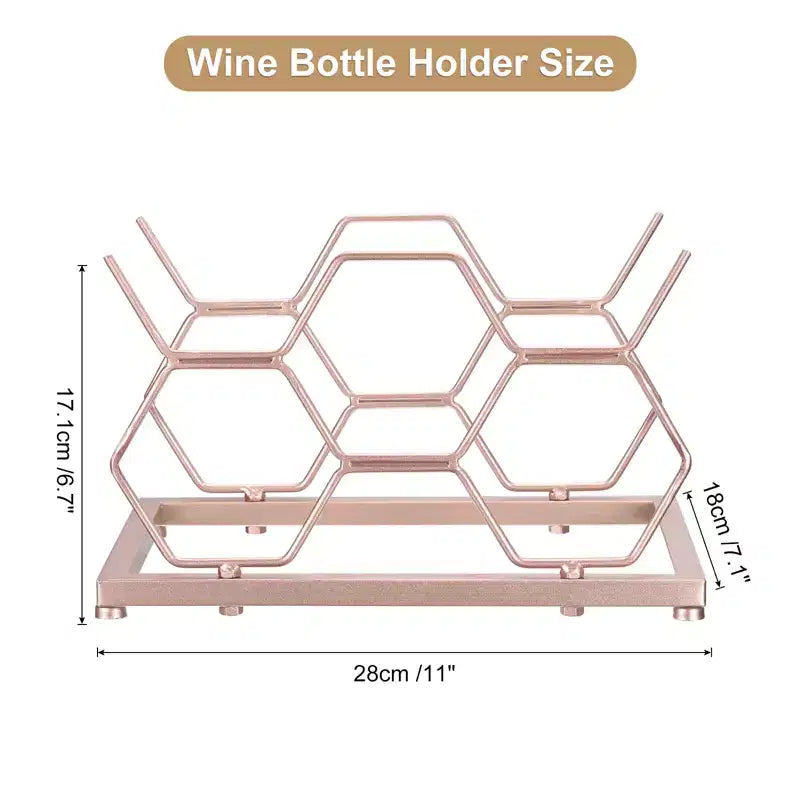 Unique Bargains Countertop Freestanding Geometric Space Saving Wine Rack