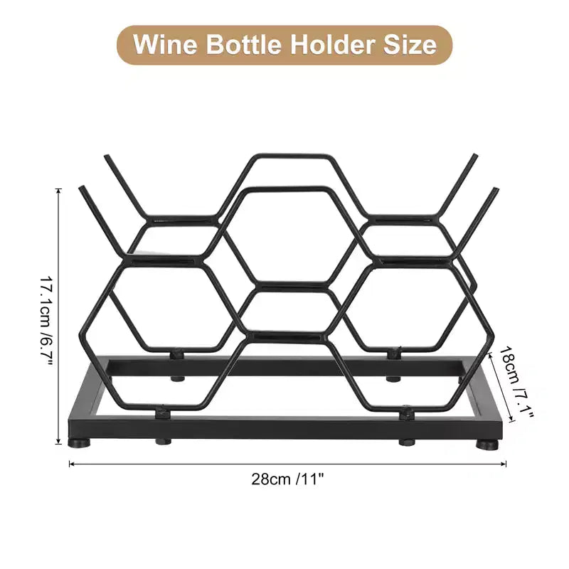 Unique Bargains Countertop Freestanding Geometric Space Saving Wine Rack
