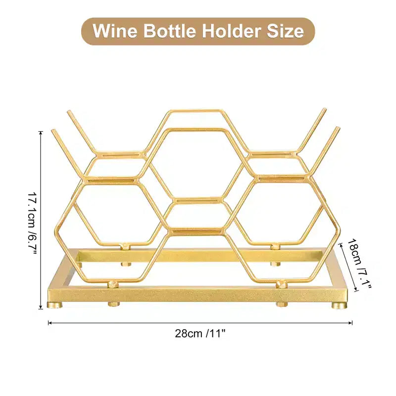 Unique Bargains Countertop Freestanding Geometric Space Saving Wine Rack