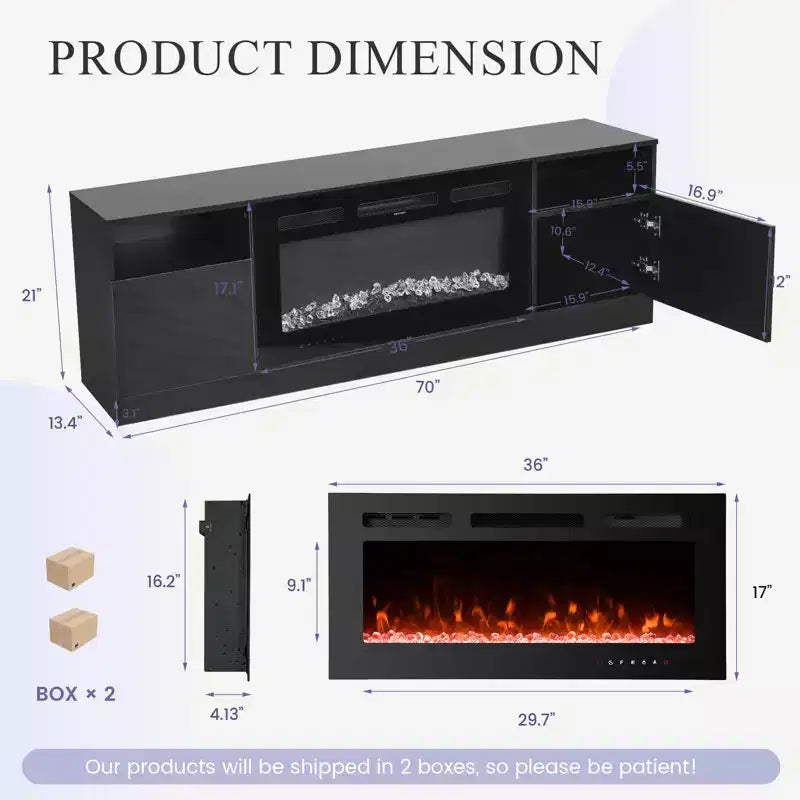 EROMMY 70'' TV Stand