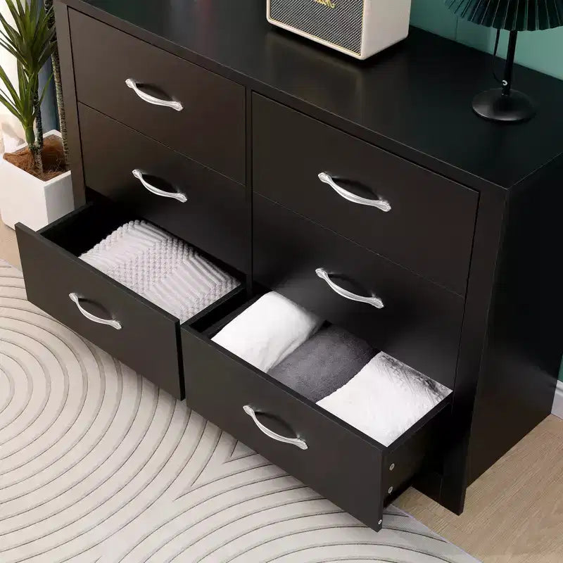 6-Drawer Wooden Dresser Horizontal Natural Finish MDF Bedroom Furniture