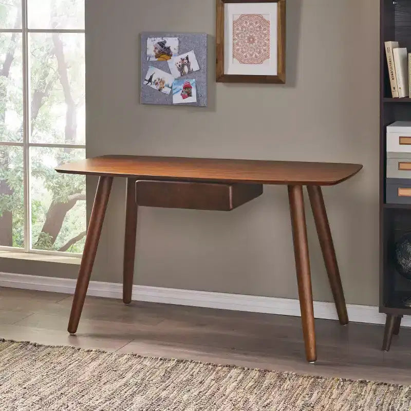 Christopher Knight Home Lombok Versatile Wood Home Office Computer Desk with 1 Drawer, Walnut