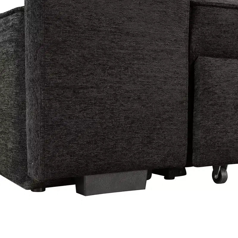 104.5 Reversible L-Shape Sectional Sleeper Sofa with Storage Chaise & 2 Stools - Convertible 3-Seat Sofa Bed for Living Room