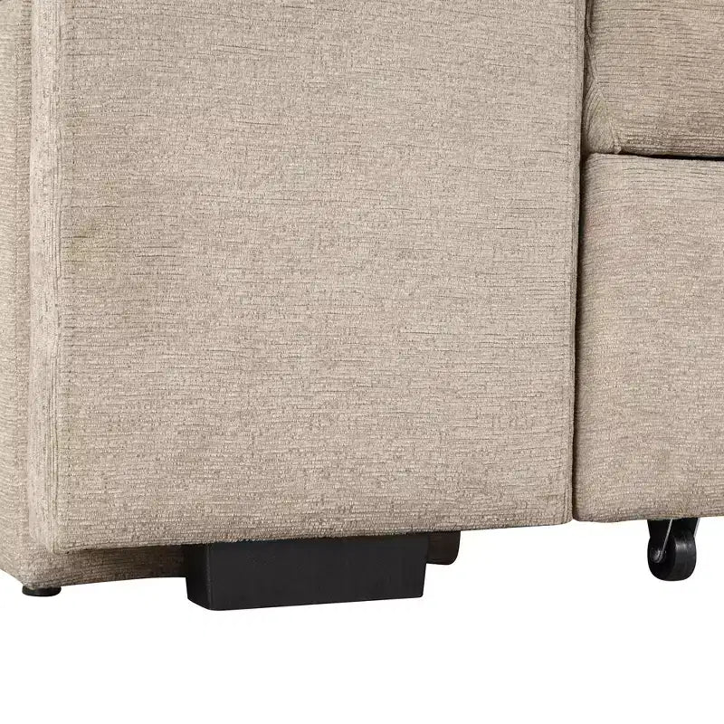 104.5 Reversible L-Shape Sectional Sleeper Sofa with Storage Chaise & 2 Stools - Convertible 3-Seat Sofa Bed for Living Room