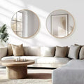 Circular Wall Mirror with Thin Edge in Gold Color, Aluminum Alloy