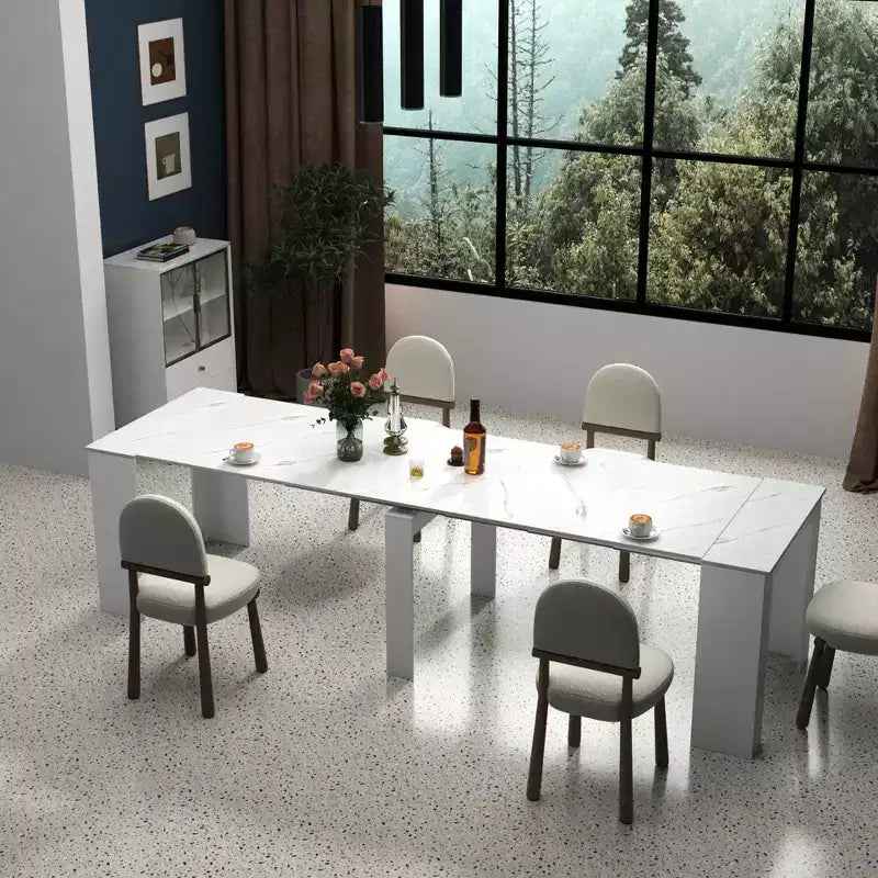 CLIHOME 118.11 Large Multi-functional Extendable Console Table, Dining Table for 5-8 Peoples