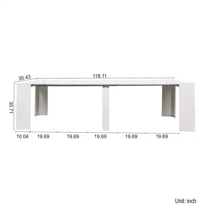 CLIHOME 118.11 Large Multi-functional Extendable Console Table, Dining Table for 5-8 Peoples
