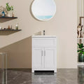 24 Sink Bathroom Vanity Laundry Cabinet Combo, White
