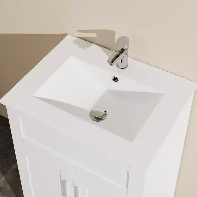 24 Sink Bathroom Vanity Laundry Cabinet Combo, White