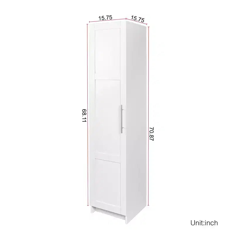 CLIHOME Tall 3-Tier Stackable Wall Mounted Storage Cabinet With Adjustable Shelves
