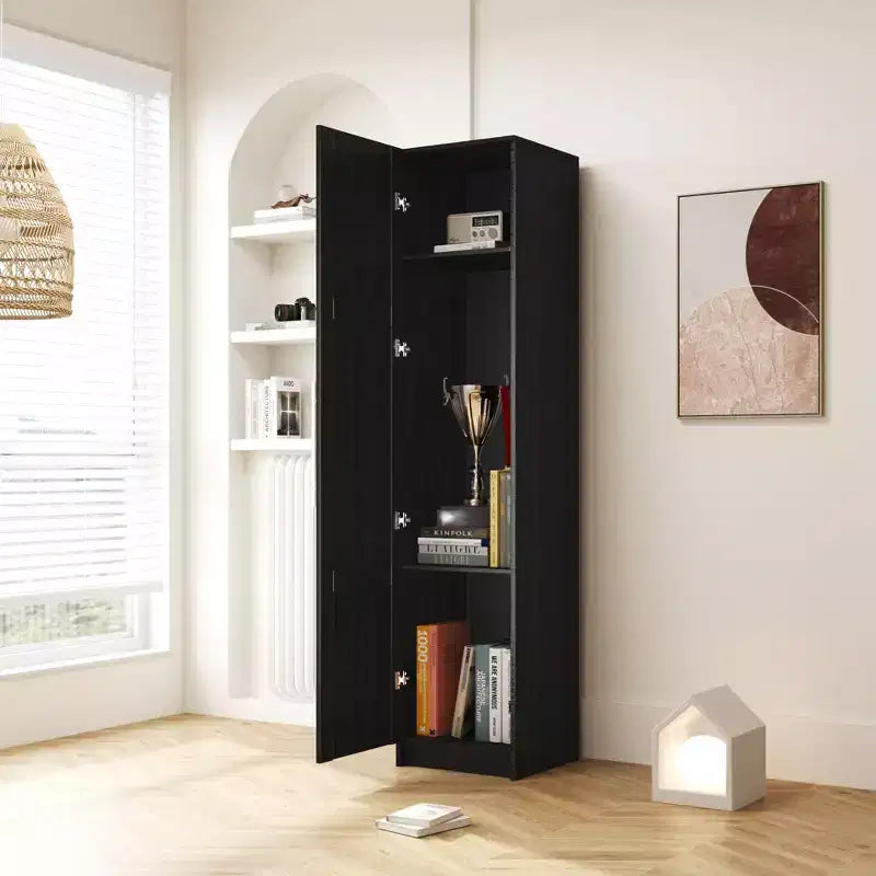 CLIHOME Tall 3-Tier Stackable Wall Mounted Storage Cabinet With Adjustable Shelves