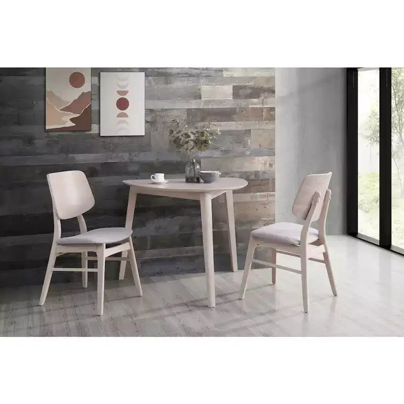 New Classic Furniture,Oscar 3-Piece Wood Dining Set, White Ash