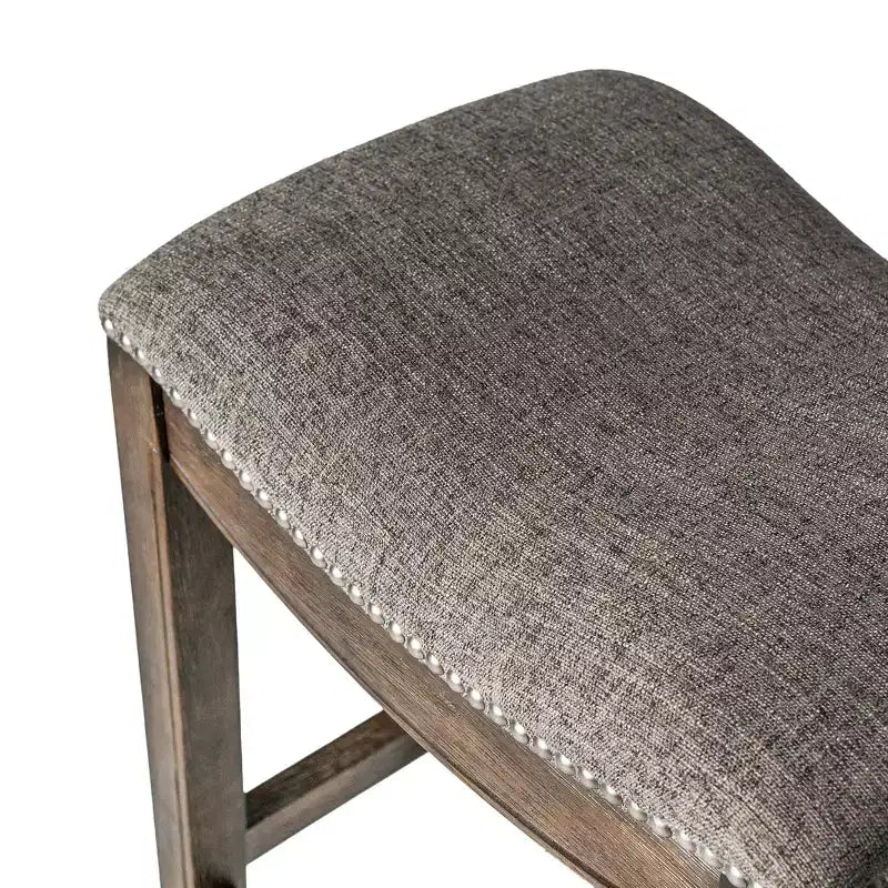 Maven Lane Adrien Backless Saddle Counter Stool with Fabric Upholstery 26