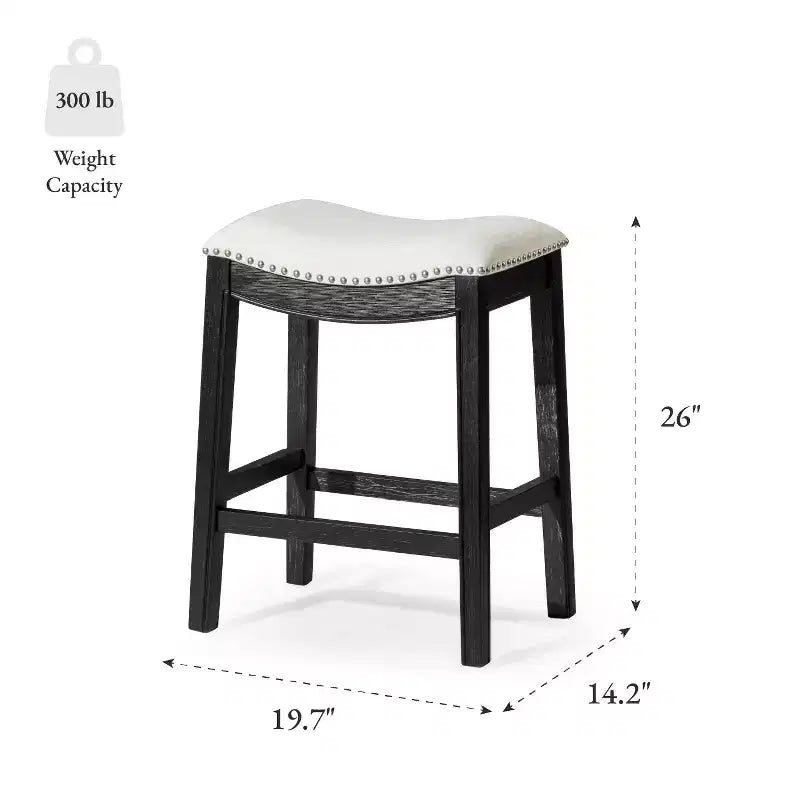 Maven Lane Adrien Backless Saddle Counter Stool with Fabric Upholstery 26