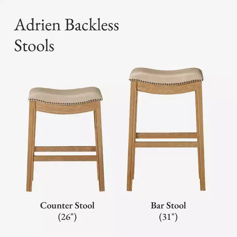 Maven Lane Adrien Backless Saddle Counter Stool with Fabric Upholstery 26