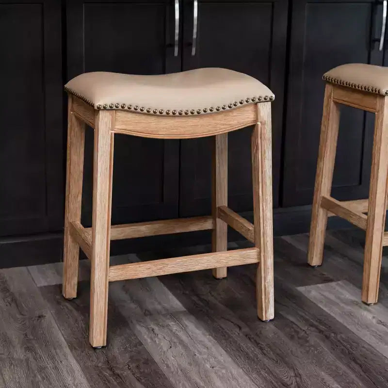 Maven Lane Adrien Backless Saddle Counter Stool with Fabric Upholstery 26