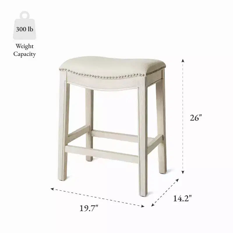 Maven Lane Adrien Backless Saddle Counter Stool with Fabric Upholstery 26
