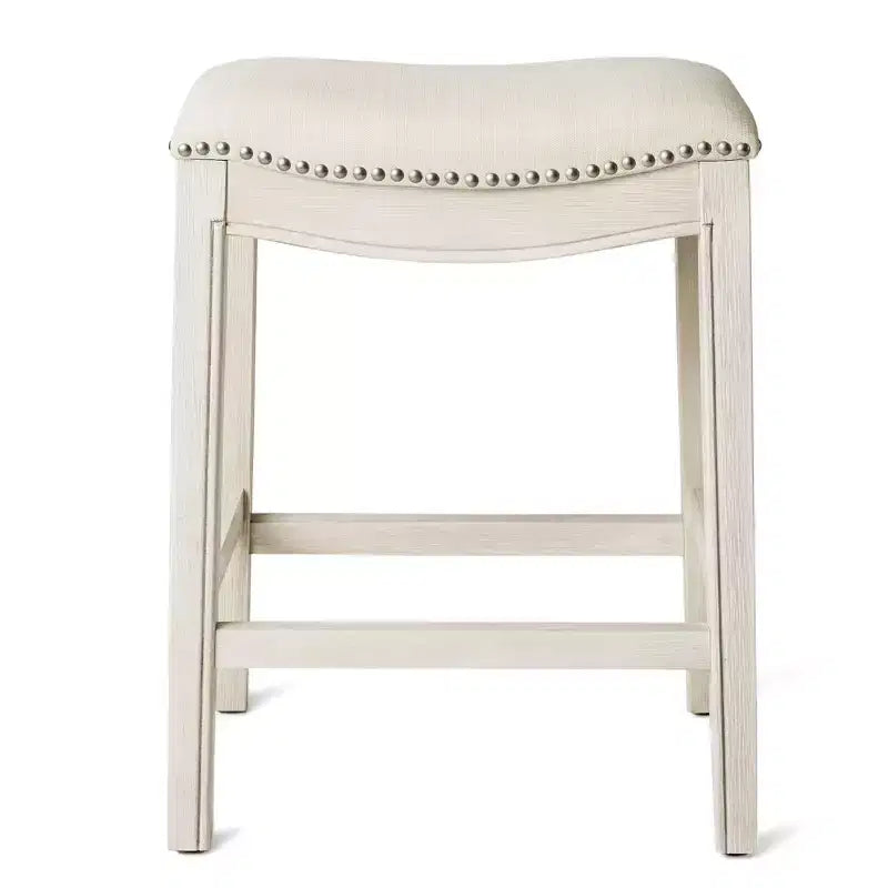 Maven Lane Adrien Backless Saddle Counter Stool with Fabric Upholstery 26