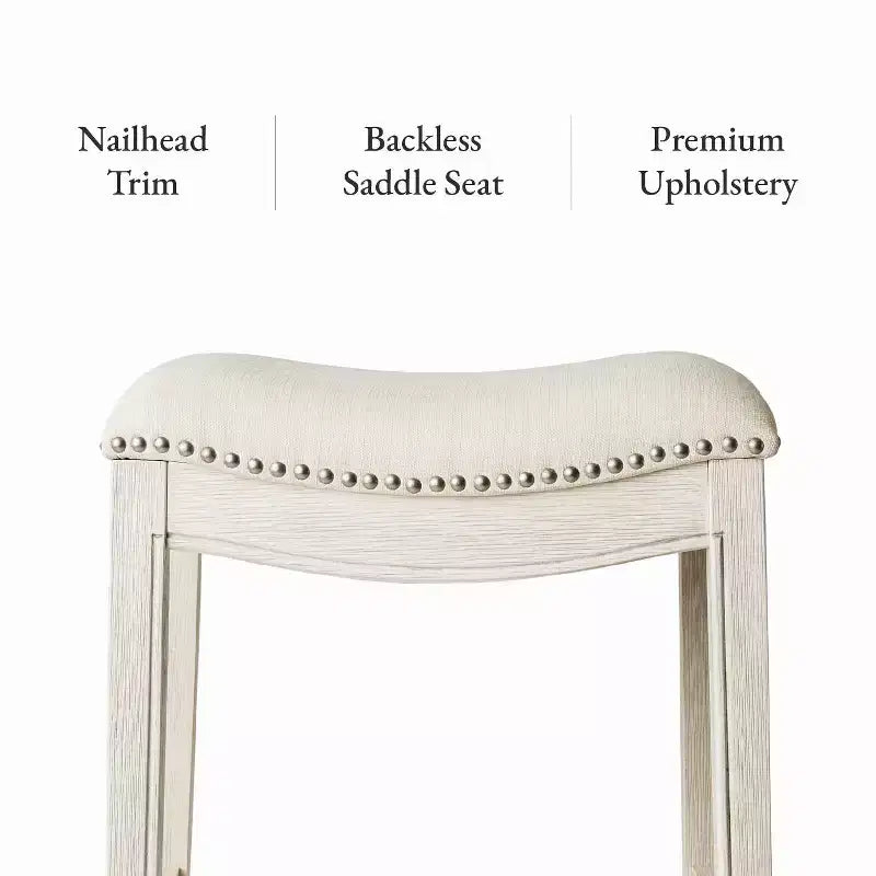 Maven Lane Adrien Backless Saddle Counter Stool with Fabric Upholstery 26