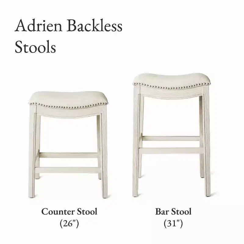 Maven Lane Adrien Backless Saddle Counter Stool with Fabric Upholstery 26