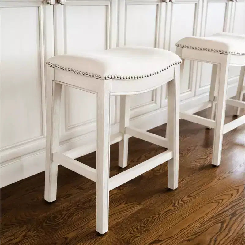Maven Lane Adrien Backless Saddle Counter Stool with Fabric Upholstery 26