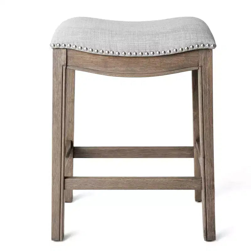 Maven Lane Adrien Backless Saddle Counter Stool with Fabric Upholstery 26