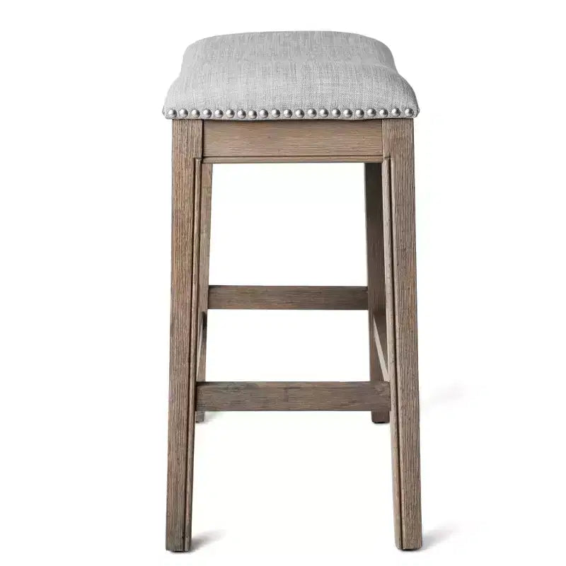 Maven Lane Adrien Backless Saddle Counter Stool with Fabric Upholstery 26