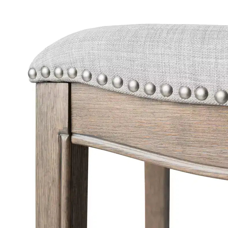 Maven Lane Adrien Backless Saddle Counter Stool with Fabric Upholstery 26