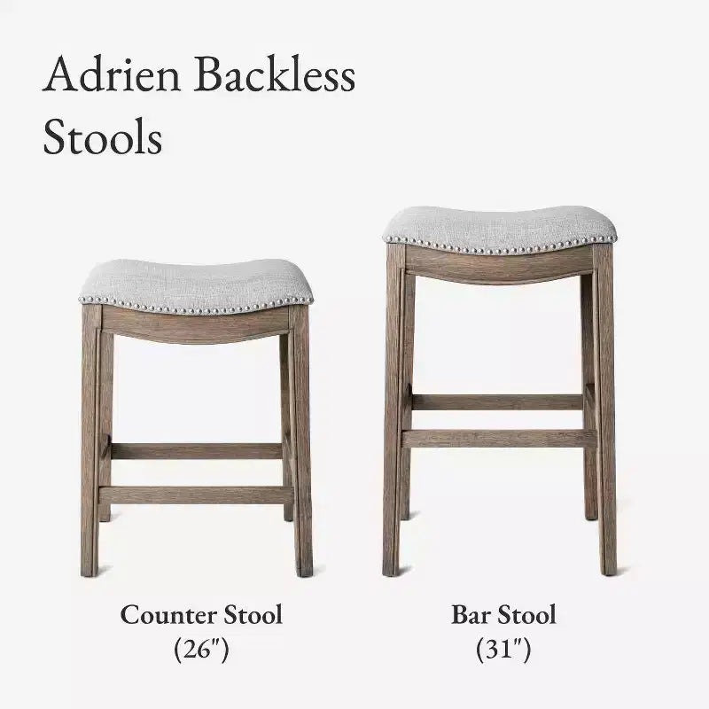 Maven Lane Adrien Backless Saddle Counter Stool with Fabric Upholstery 26