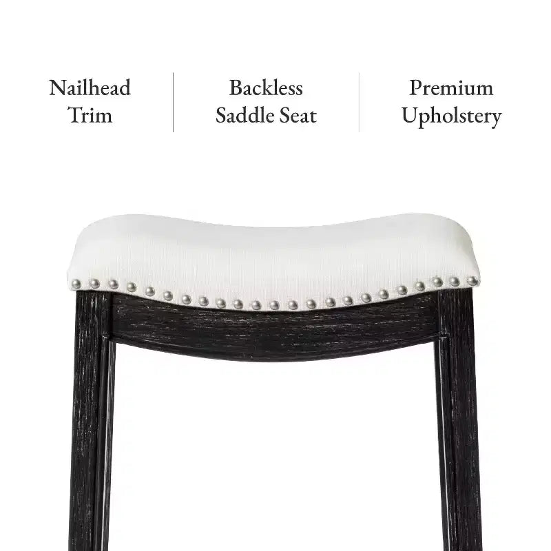 Maven Lane Adrien Backless Saddle Counter Stool with Fabric Upholstery 26