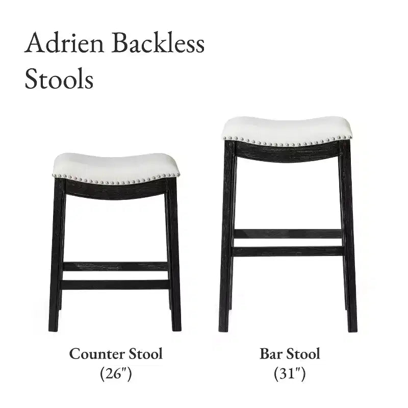 Maven Lane Adrien Backless Saddle Counter Stool with Fabric Upholstery 26