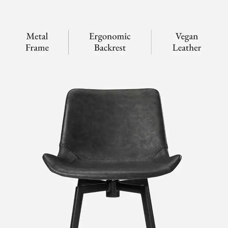 Maven Lane Victor Counter Stool with Faux Leather 26
