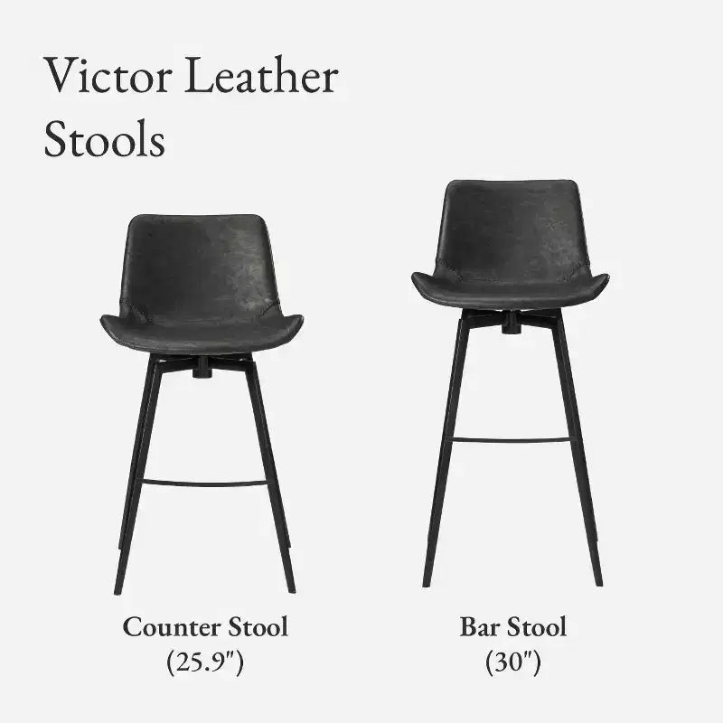 Maven Lane Victor Counter Stool with Faux Leather 26