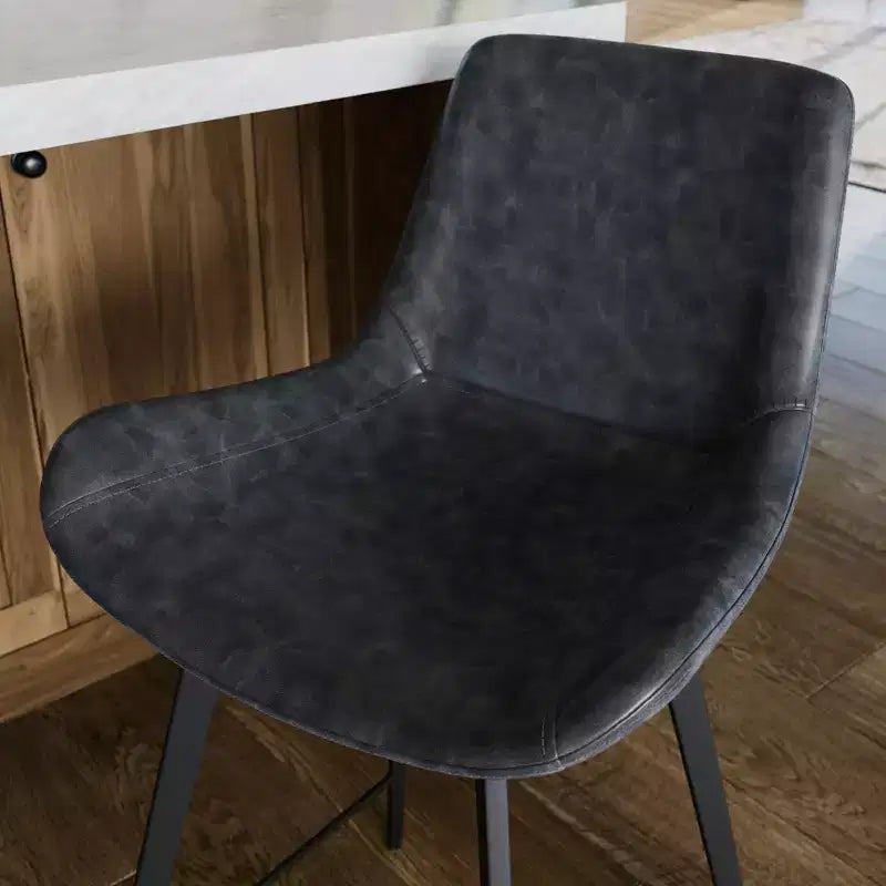Maven Lane Victor Counter Stool with Faux Leather 26