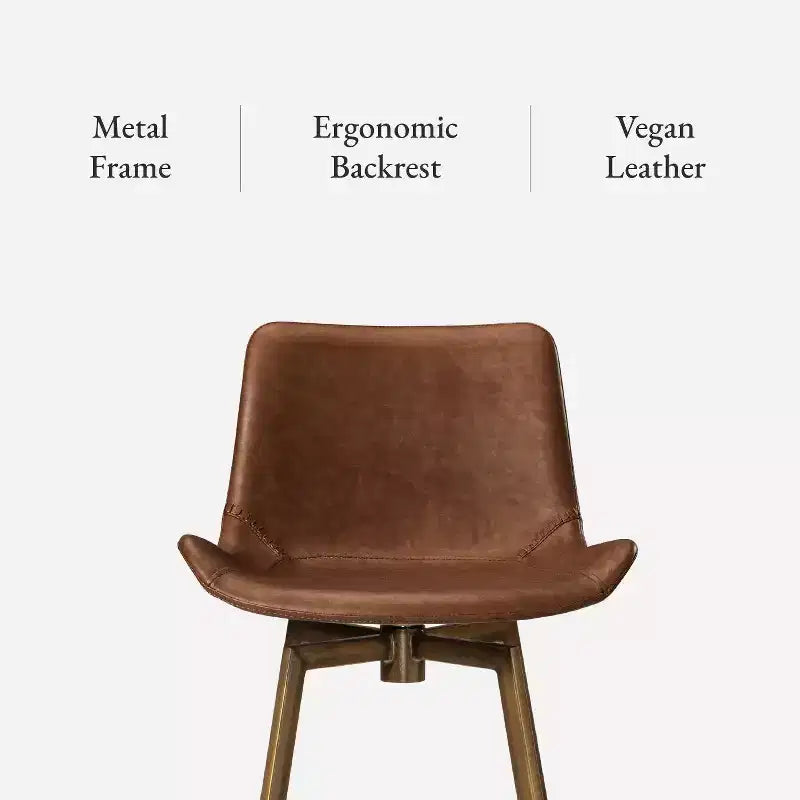 Maven Lane Victor Counter Stool with Faux Leather 26