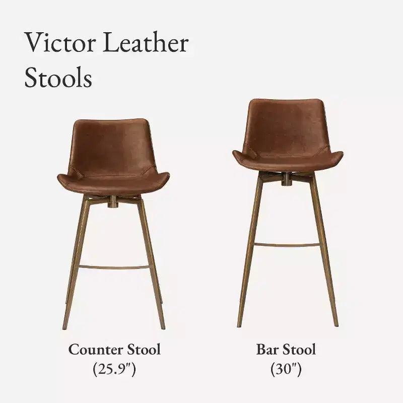 Maven Lane Victor Counter Stool with Faux Leather 26