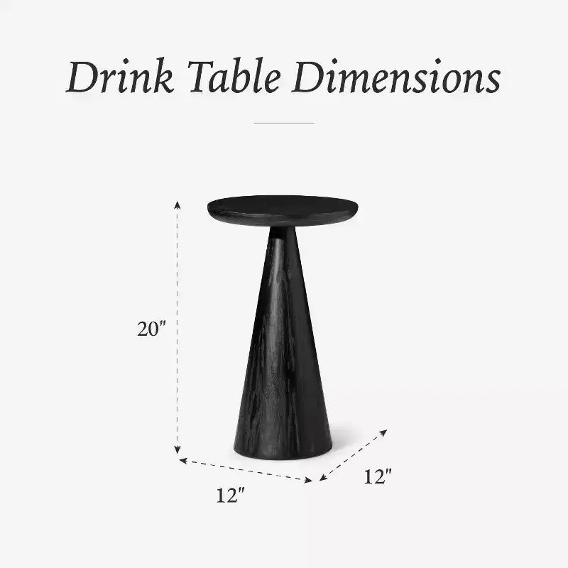 Maven Lane Owen Rustic Wooden Round Drink Table 12x20