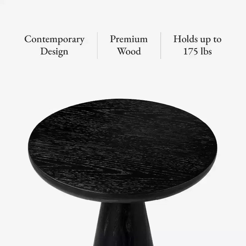 Maven Lane Owen Rustic Wooden Round Drink Table 12x20