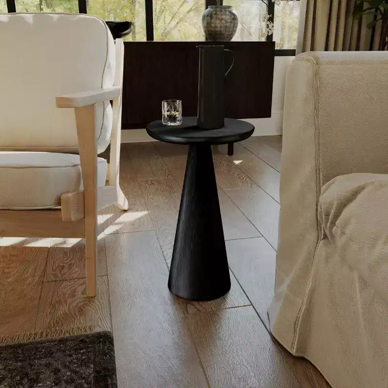 Maven Lane Owen Rustic Wooden Round Drink Table 12x20