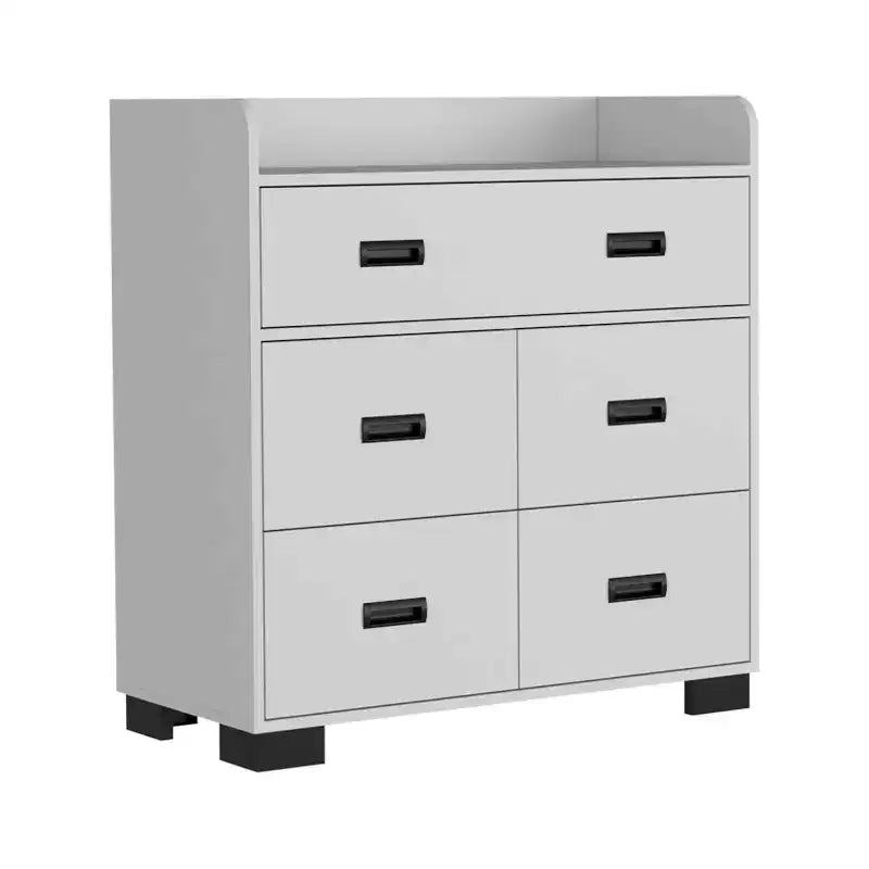 Okak 4-Drawer Dresser with One Double Drawer,Modern Chest of Drawers with Large Storage Space&Metal Rails,Superior Top