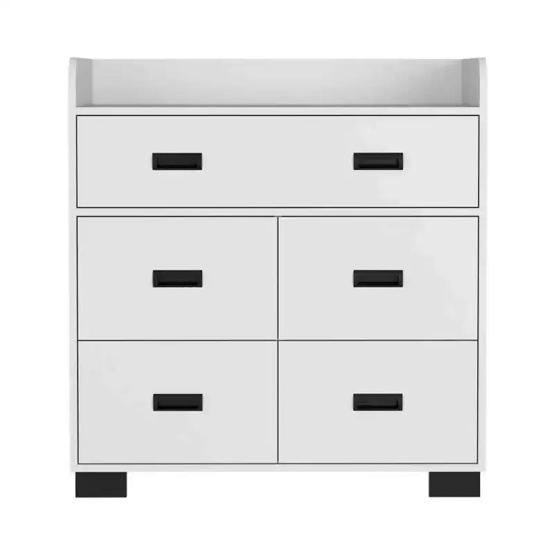 Okak 4-Drawer Dresser with One Double Drawer,Modern Chest of Drawers with Large Storage Space&Metal Rails,Superior Top