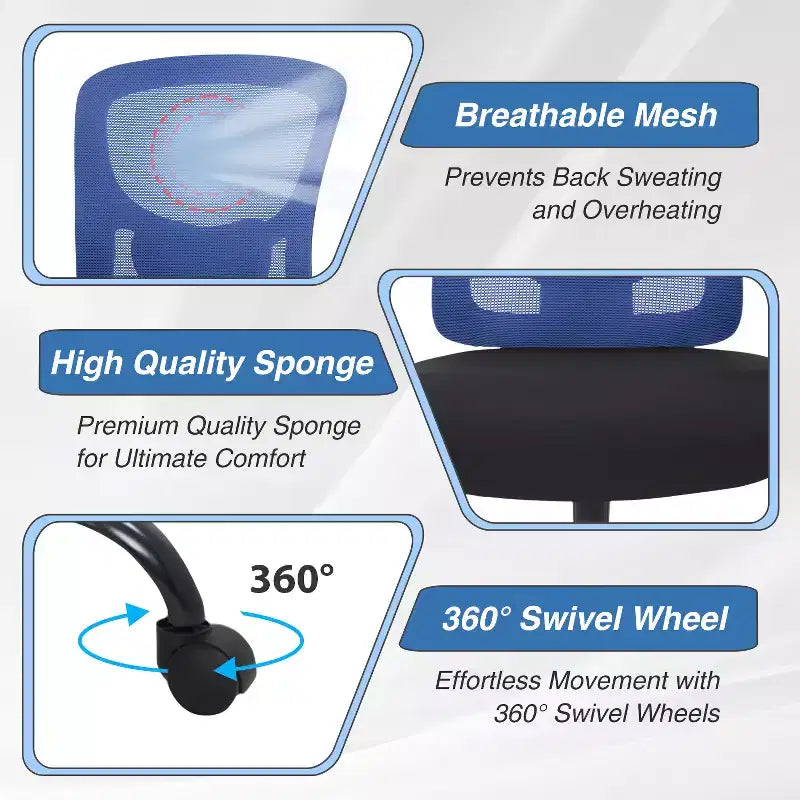 BestMassage Ergonomic Big and Tall Office Chair 400lbs Mesh Desk Chair for Heavy People