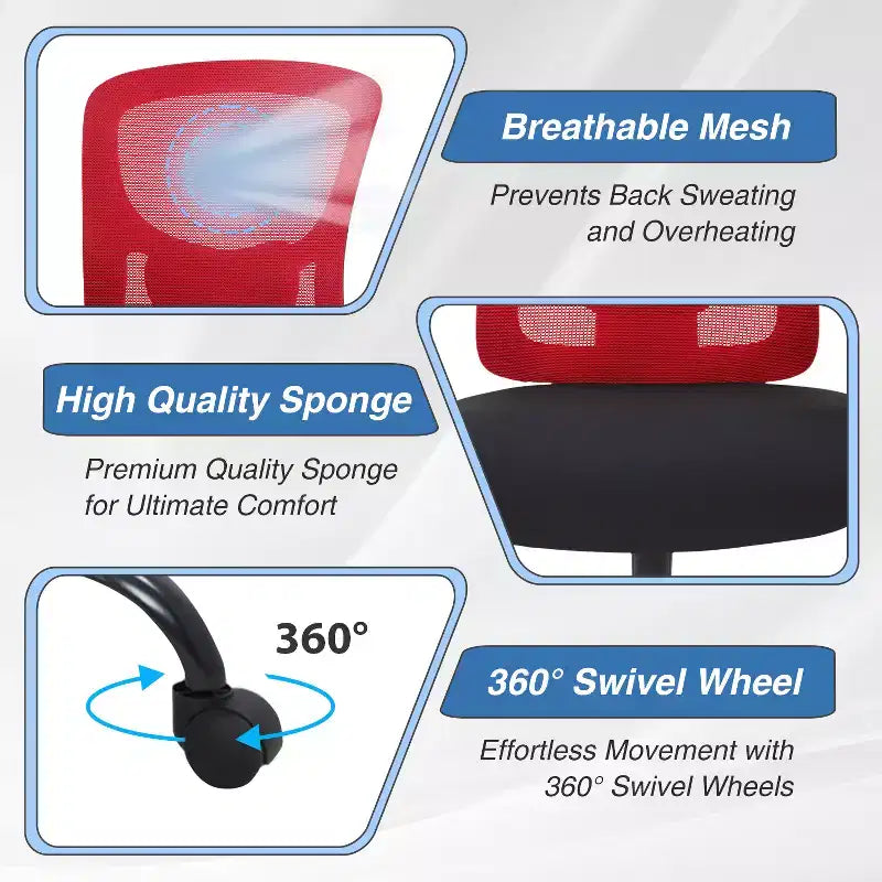 BestMassage Ergonomic Big and Tall Office Chair 400lbs Mesh Desk Chair for Heavy People
