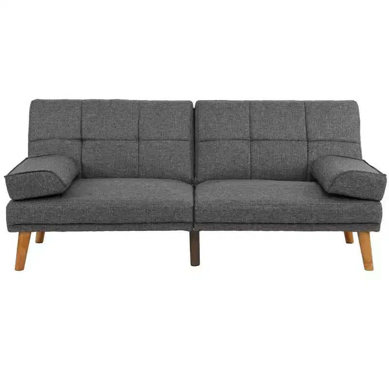 Okak Modern Adjustable Tufted Sofa Loveseat Sleeper Sofa, 2 seater Sofa Plush Couch with wooden legs for Small Apartments, living Room