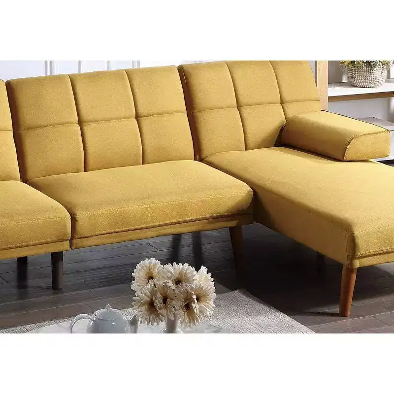 Okak Modern Adjustable Tufted Sofa Loveseat Sleeper Sofa, 2 seater Sofa Plush Couch with wooden legs for Small Apartments, living Room