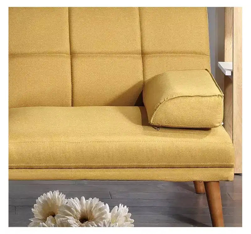 Okak Modern Adjustable Tufted Sofa Loveseat Sleeper Sofa, 2 seater Sofa Plush Couch with wooden legs for Small Apartments, living Room