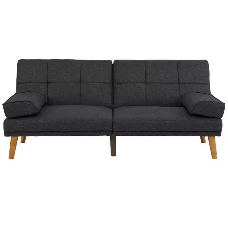 Okak Modern Adjustable Tufted Sofa Loveseat Sleeper Sofa, 2 seater Sofa Plush Couch with wooden legs for Small Apartments, living Room