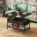 GALAXHERO 3-in-1 Lift Top Coffee Table with Hidden Compartment, Multi-Function Coffee Table Converts to Dining Table for Living Room Charcoal Black