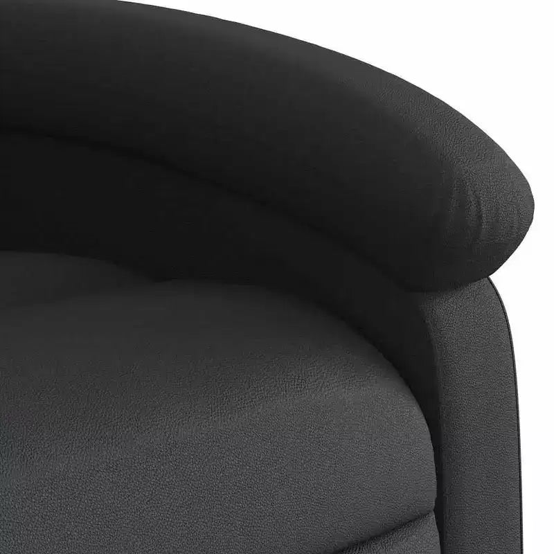 VidaXL Massage Recliner Chair with 6-Point Vibration, Adjustable, Black Real Leather - Black