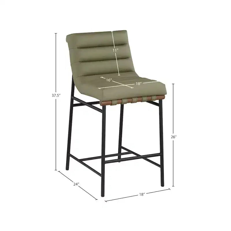 Meridian Furniture,Burke Green Vegan Leather Counter Stool